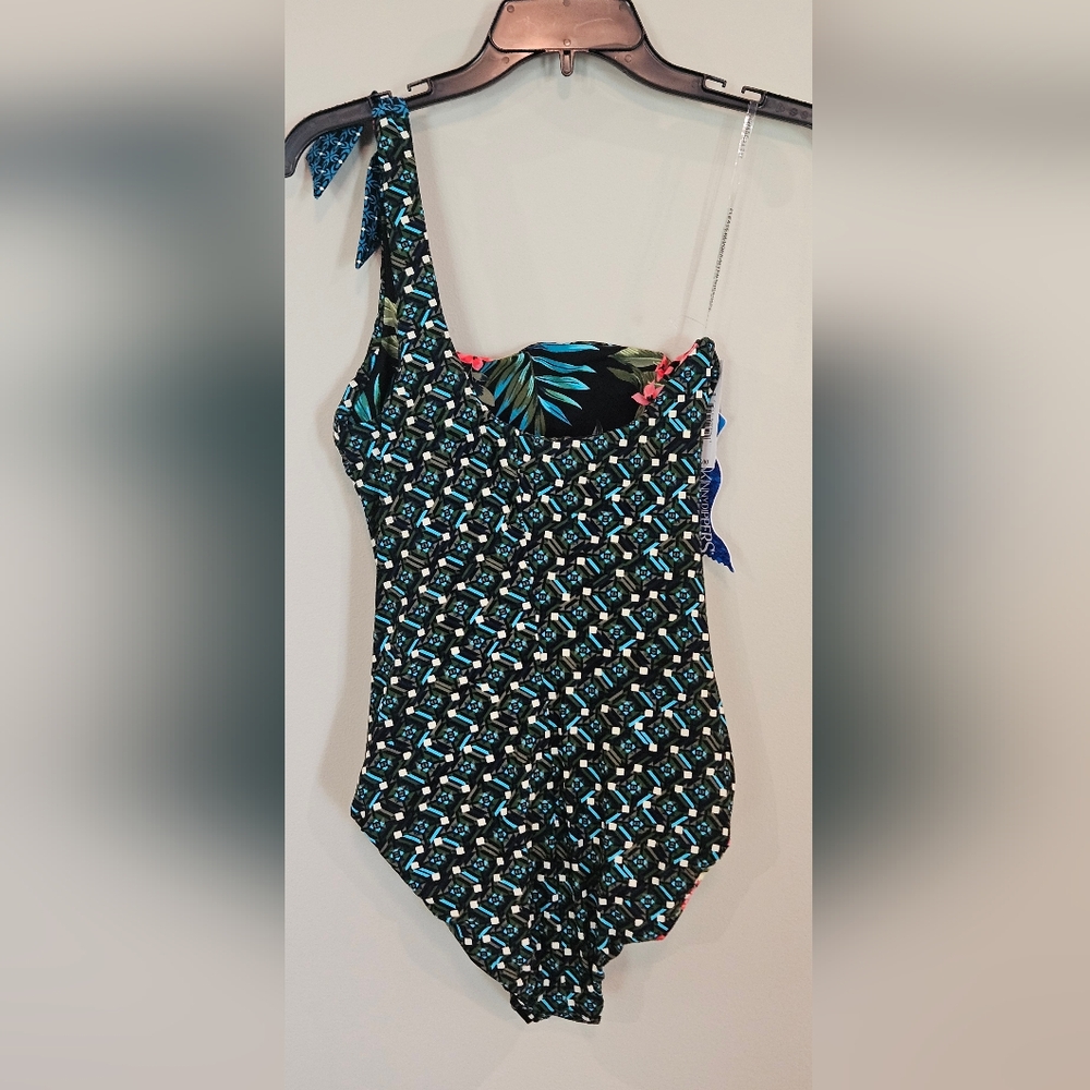 NWT SkinnyDippers Miraclesuit Reversible Swimsuit: Black Multi: Size- Medium - Picture 5 of 9